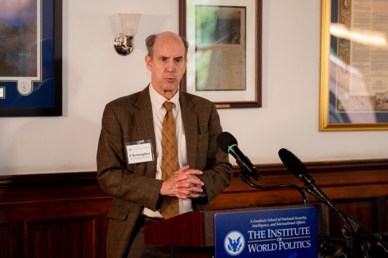 Christopher C. Harmon speaking at the Lansdale Colloquium