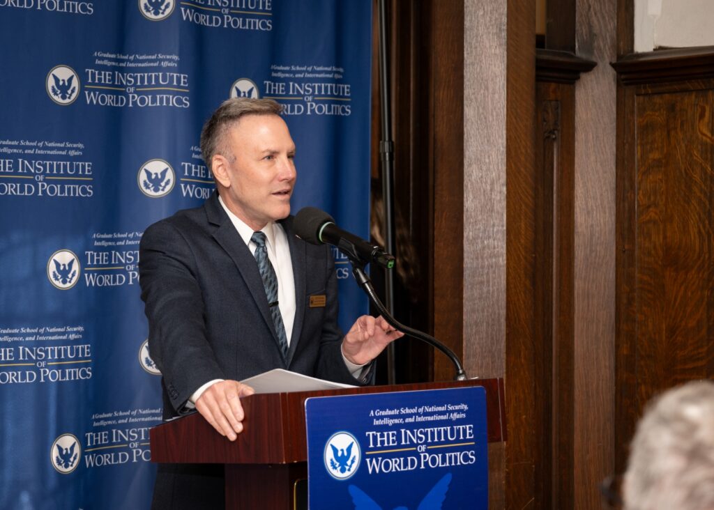 President Chris Glass speaking at the IWP Awards Ceremony