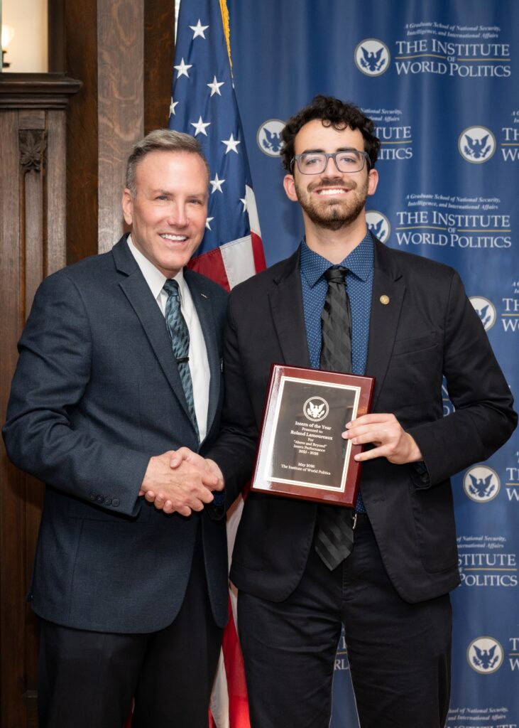 President Chris Glass with Roland Lamoureux
